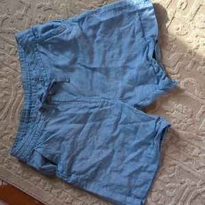 L.L.Bean High Rise Classic Fit Linen Midi Shorts